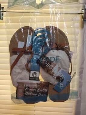 High Tide Women's Brown T-Strap Sandals - Casual Comfort